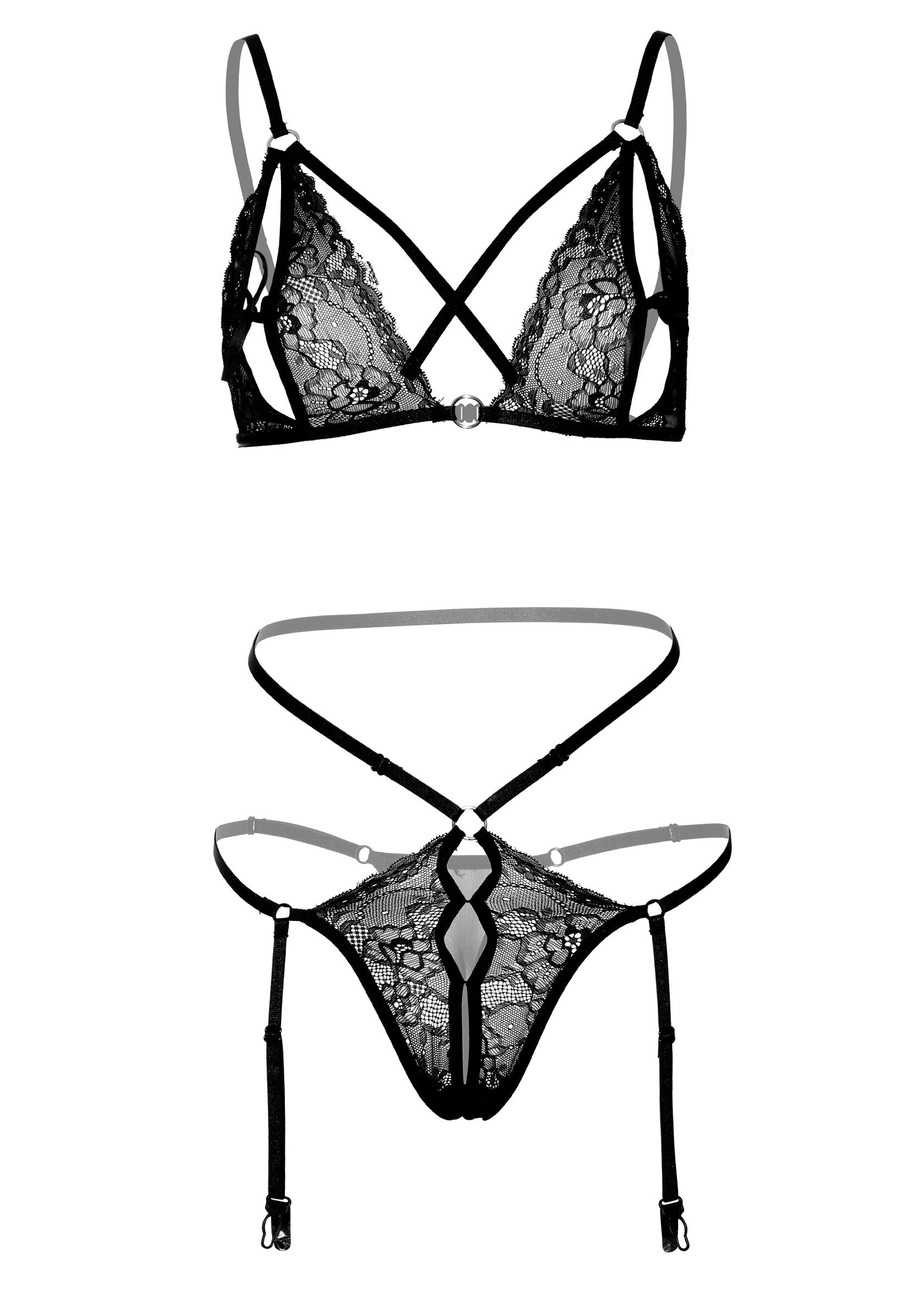 Lingerie Daring Intimates 2PC Peek-a-Boo Bra and Panty