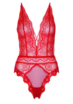 Lingerie Daring Intimates Deep-V Lace Teddy