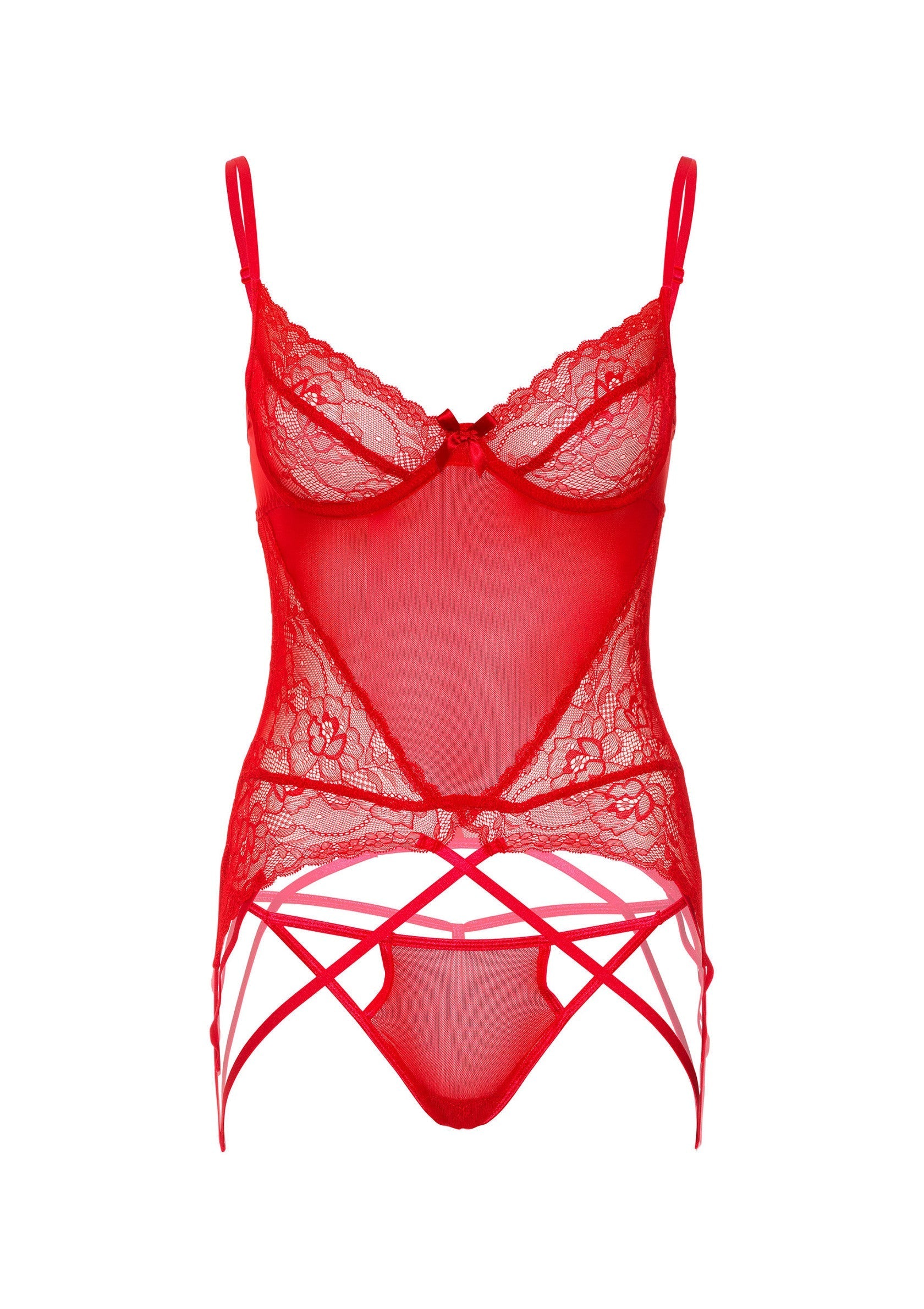 Lingerie Daring Intimates Lace and Mesh Cami Set