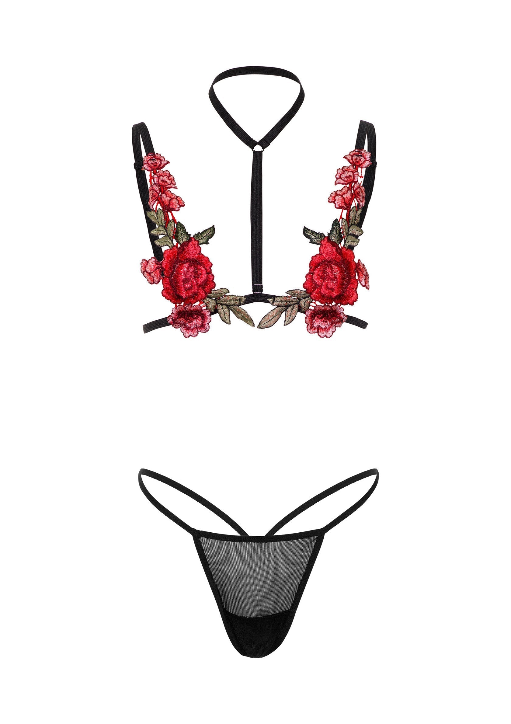 Lingerie Daring Intimates Roses Bra and Panty Set
