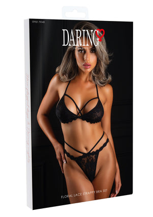 Lingerie Daring Intimates Floral Lace Strappy Bra Set