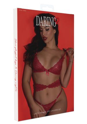 Lingerie Daring Intimates Lace Dreams 3PC Lingerie Set