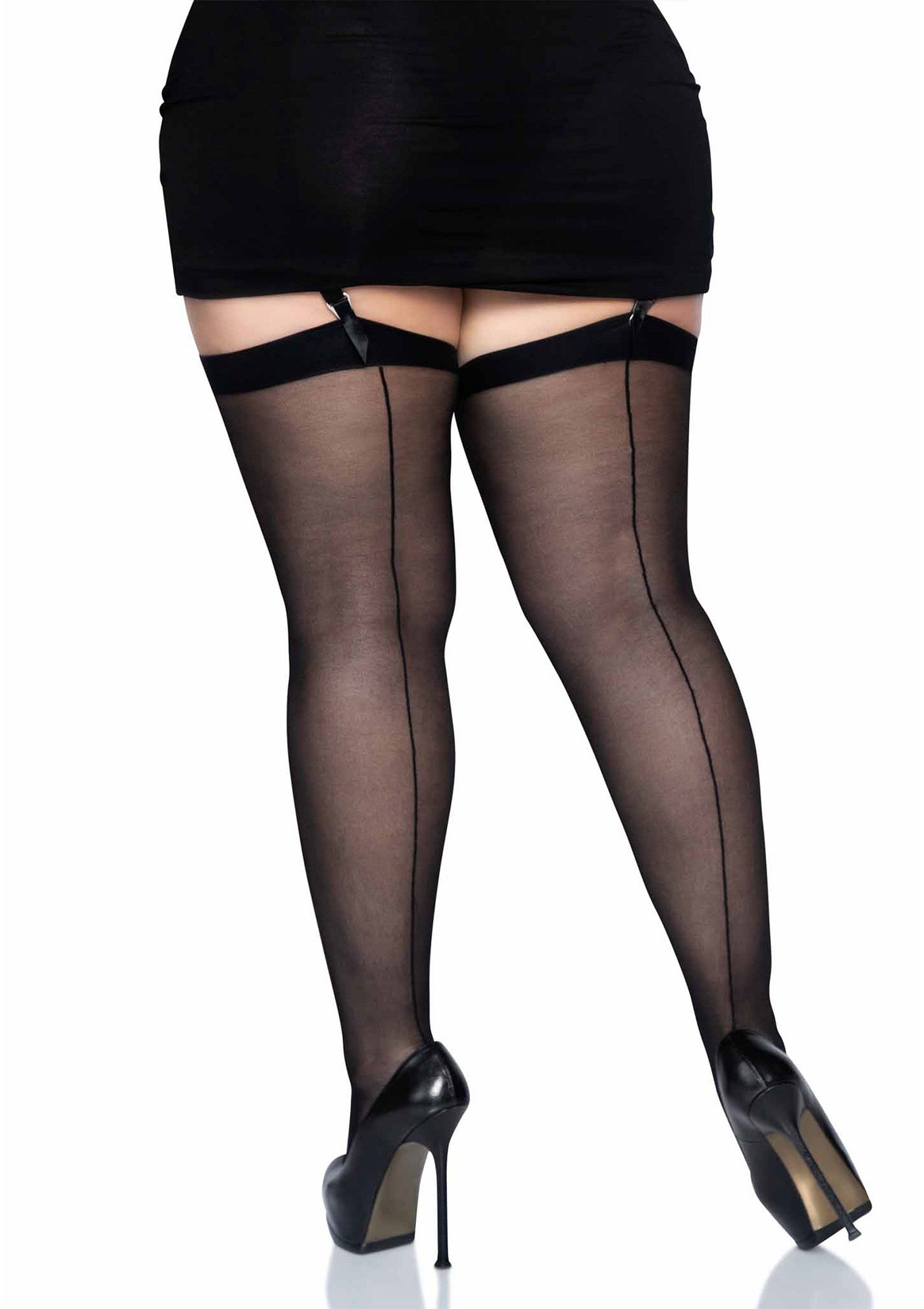 Lingerie Leg Avenue Plus Sheer Backseam Stockings