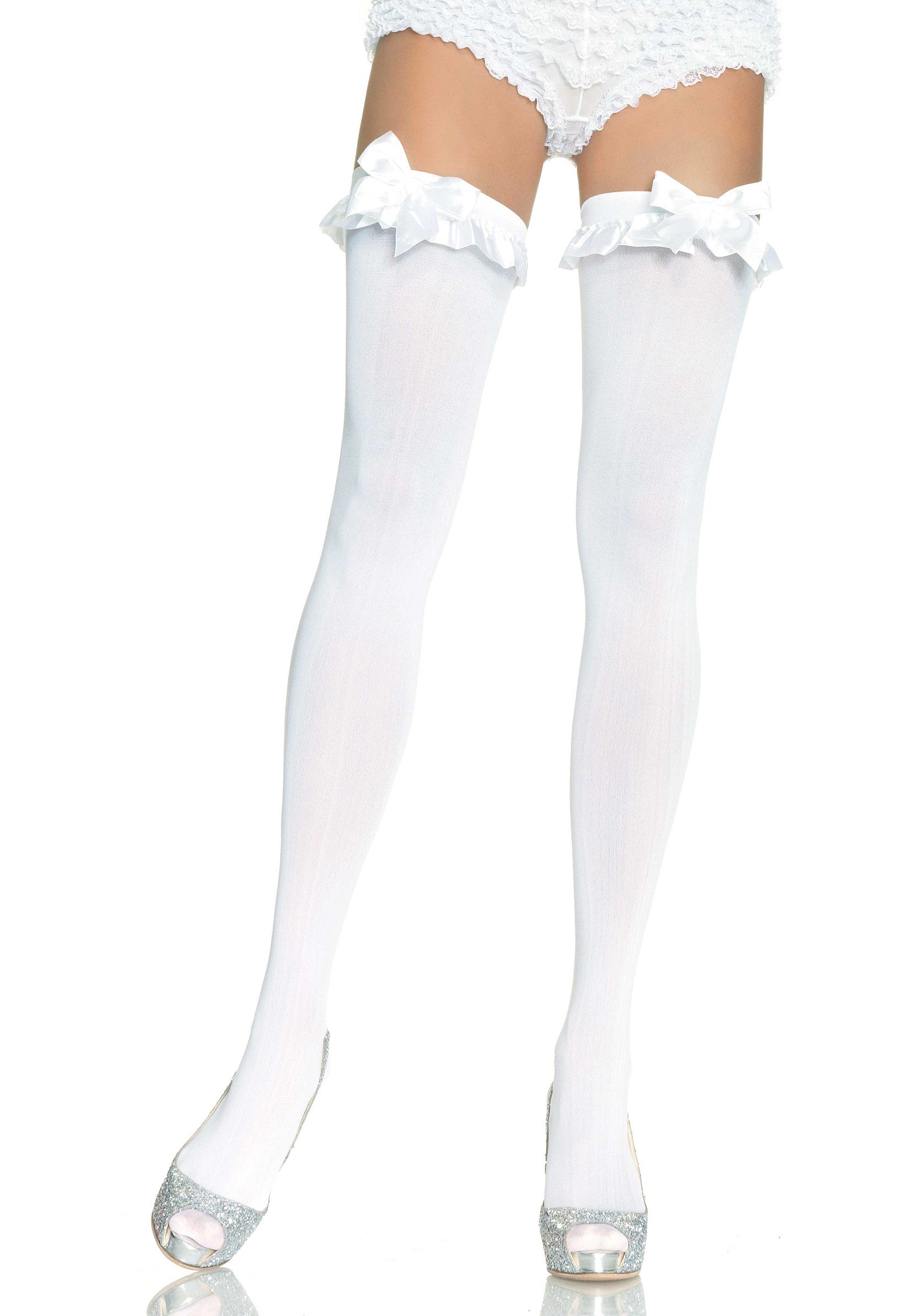 Lingerie Leg Avenue Opaque Thigh Highs with Bow