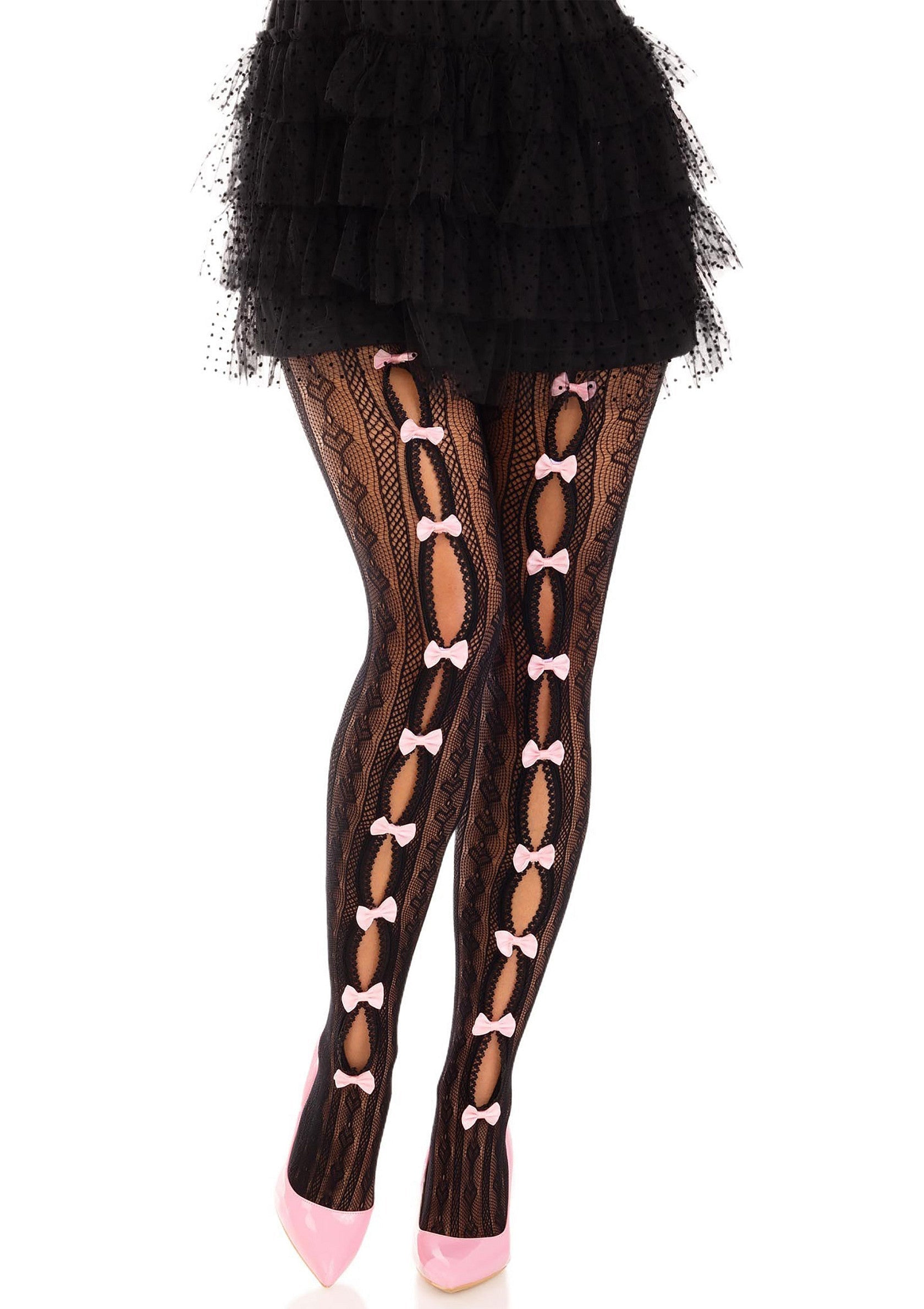 Lingerie Leg Avenue Sweetheart Striped Net Pantyhose