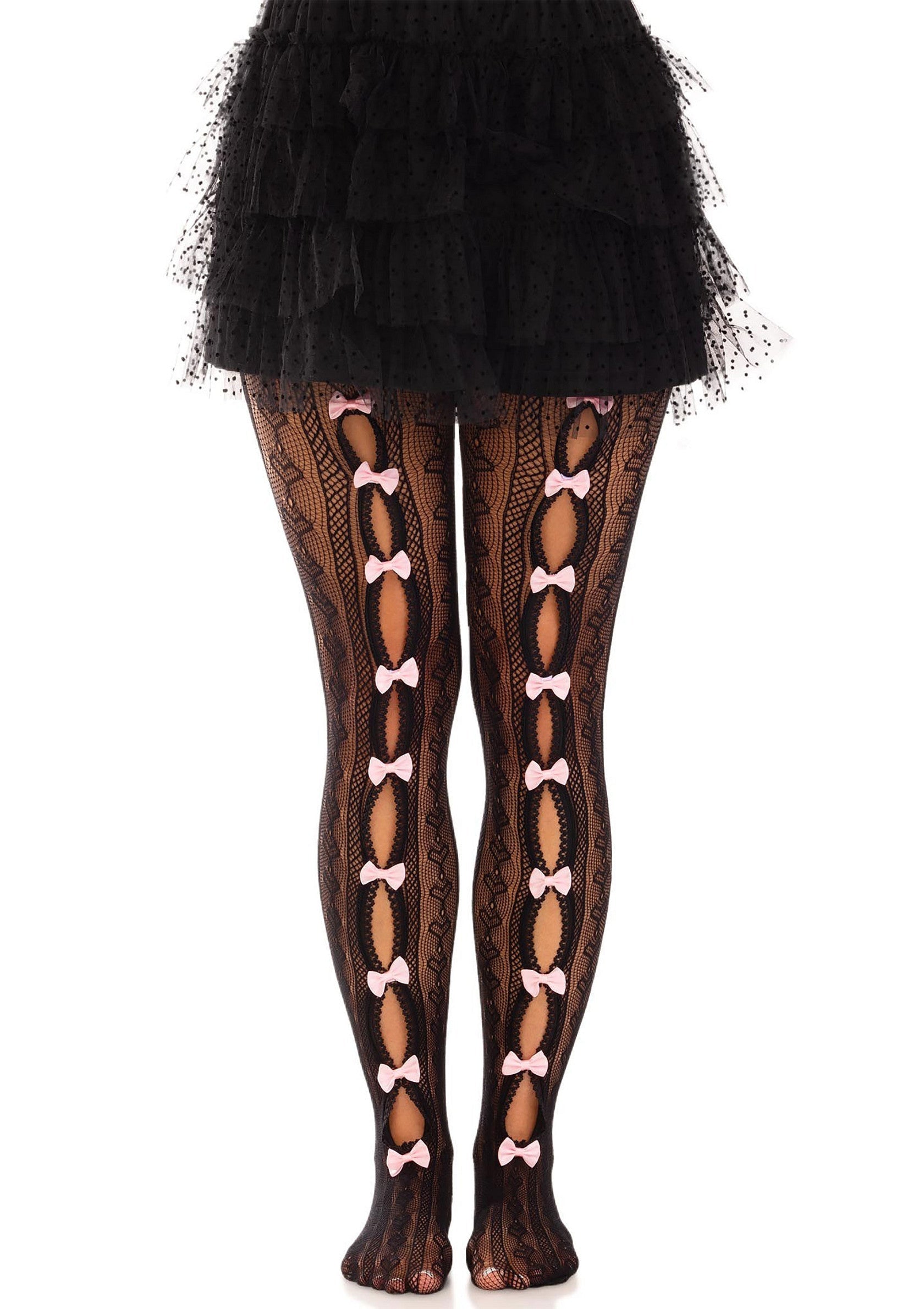 Lingerie Leg Avenue Sweetheart Striped Net Pantyhose