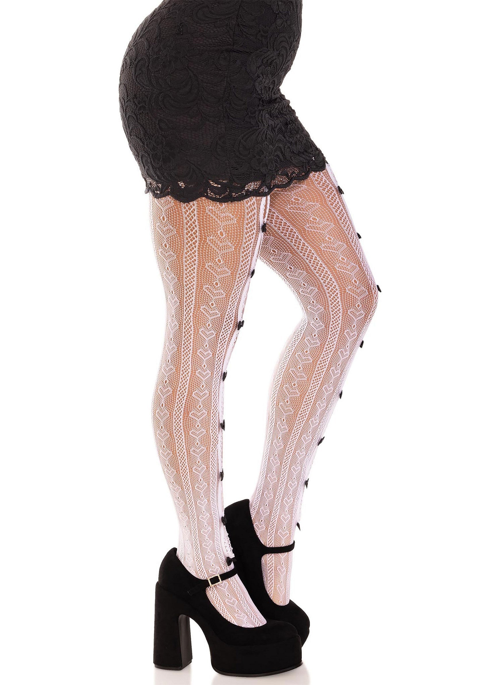 Lingerie Leg Avenue Sweetheart Striped Net Pantyhose
