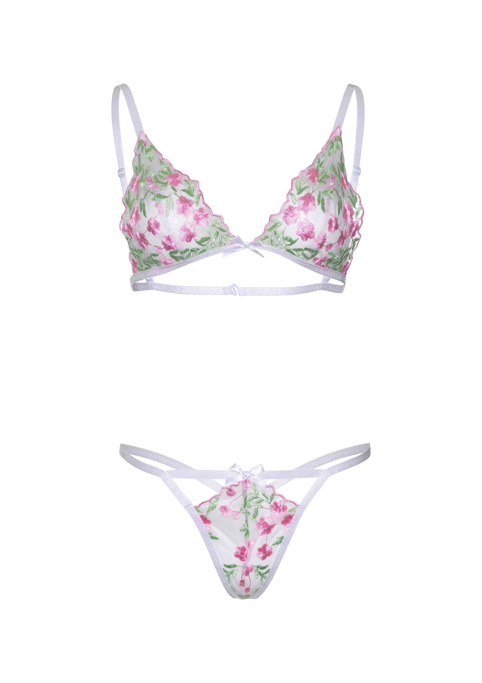 Lingerie Leg Avenue Floral Sheer Bra and String