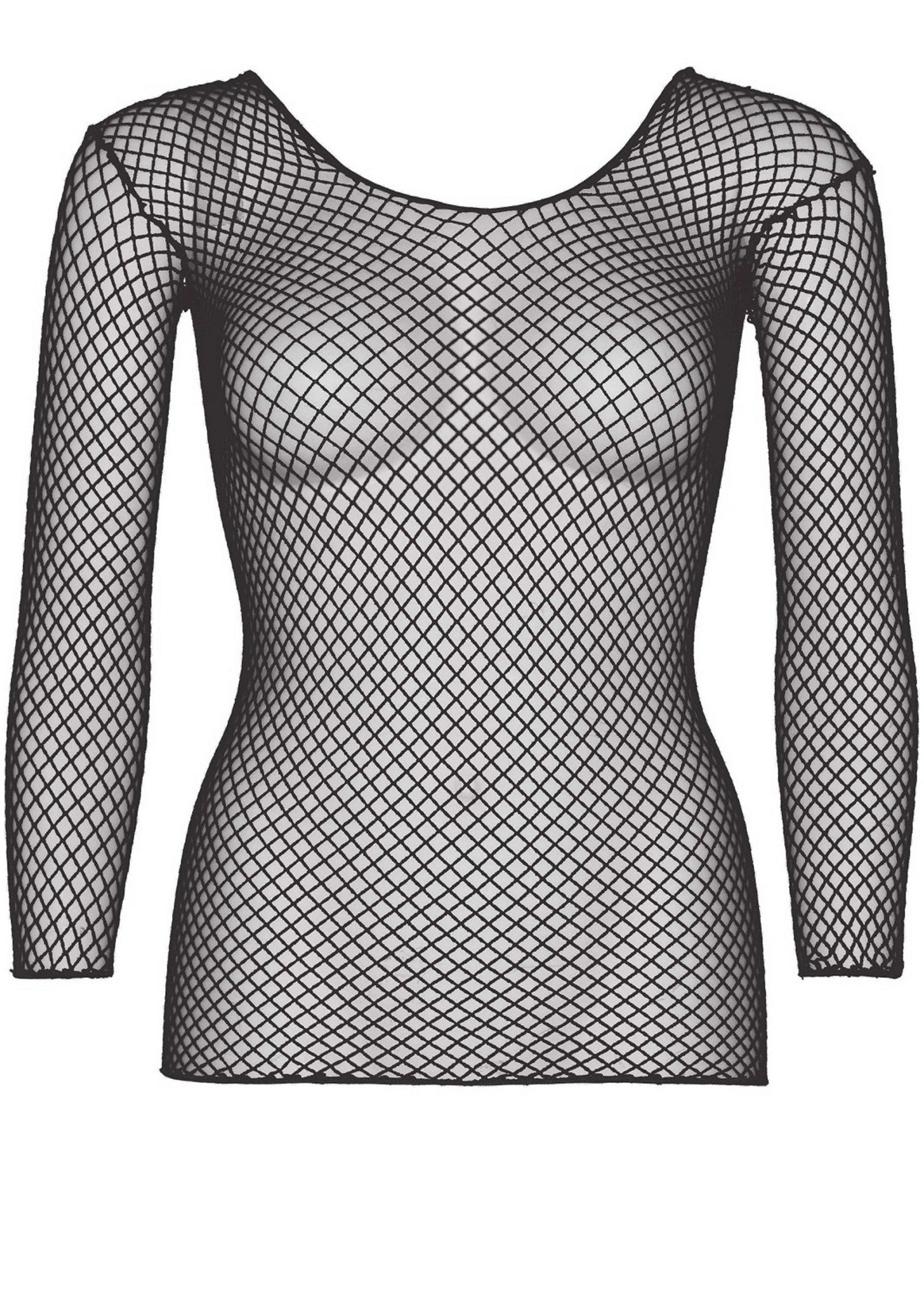 Lingerie Leg Avenue Elastane Long Sleeved Fishnet Shirt
