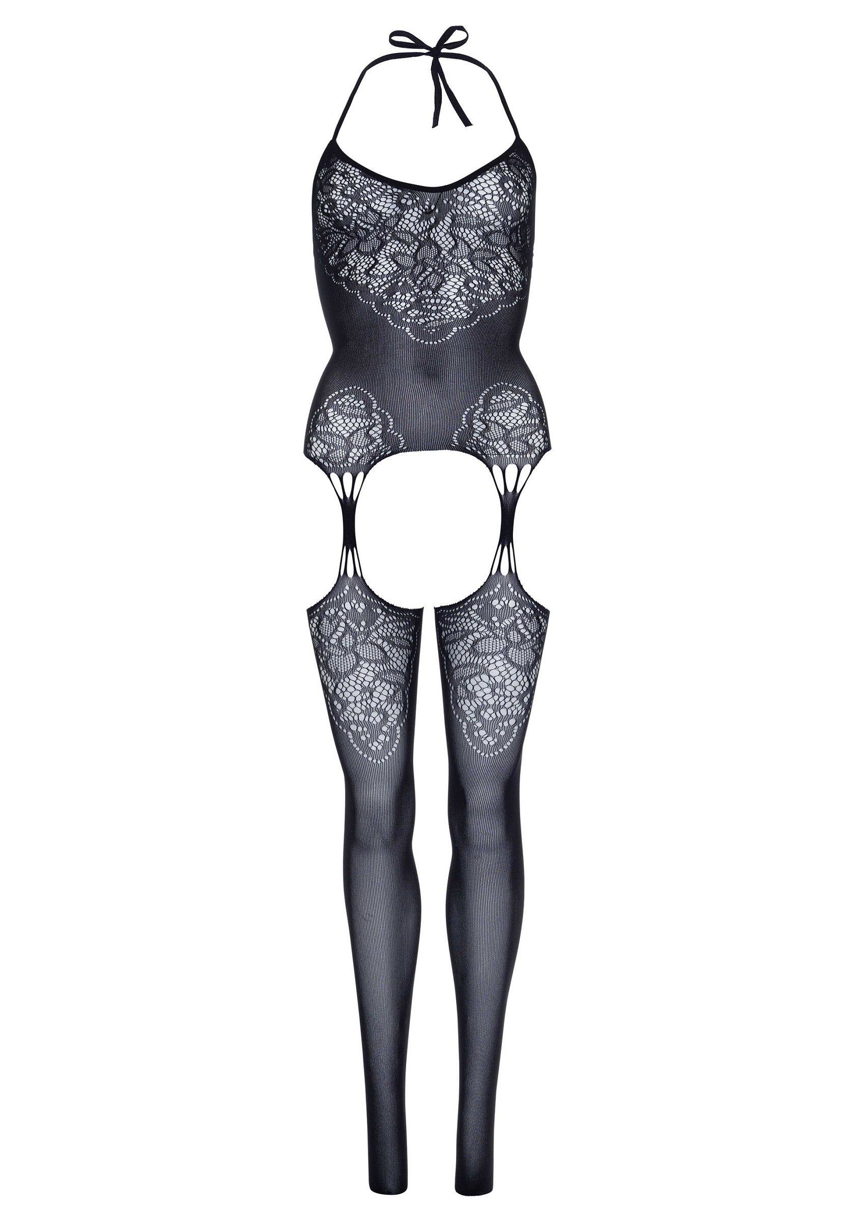 Lingerie Leg Avenue Seamless Lace Net Suspender Bodystocking