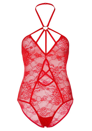 Lingerie Leg Avenue Teddy With Heart and Keyhole Accent