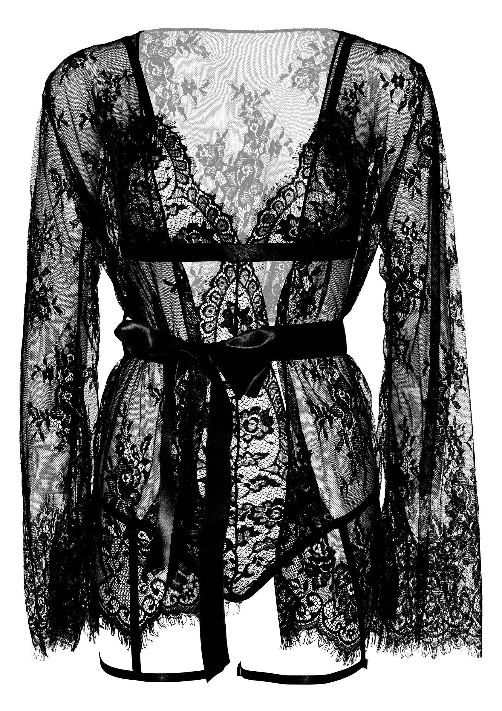 Lingerie Leg Avenue Garter Teddy with String Back and Robe