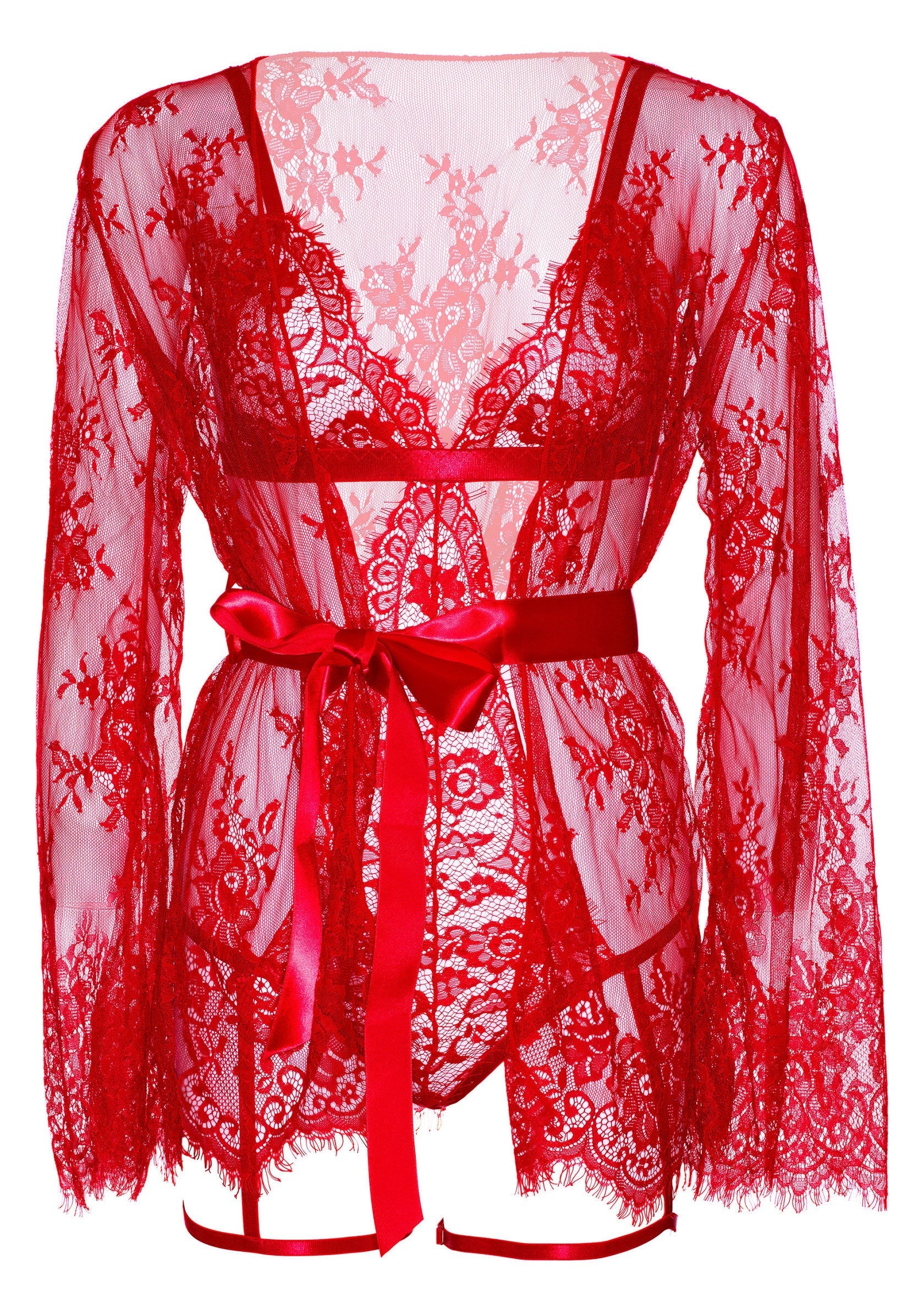 Lingerie Leg Avenue Garter Teddy with String Back and Robe