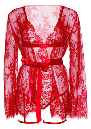 Lingerie Leg Avenue Garter Teddy with String Back and Robe