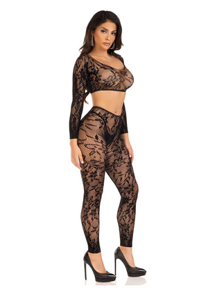 Lingerie Leg Avenue Lace Crop Top and Footless Tights