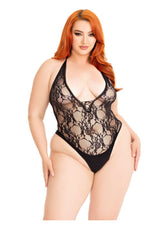 Lingerie Leg Avenue Plus Floral Lace Deep-V Teddy