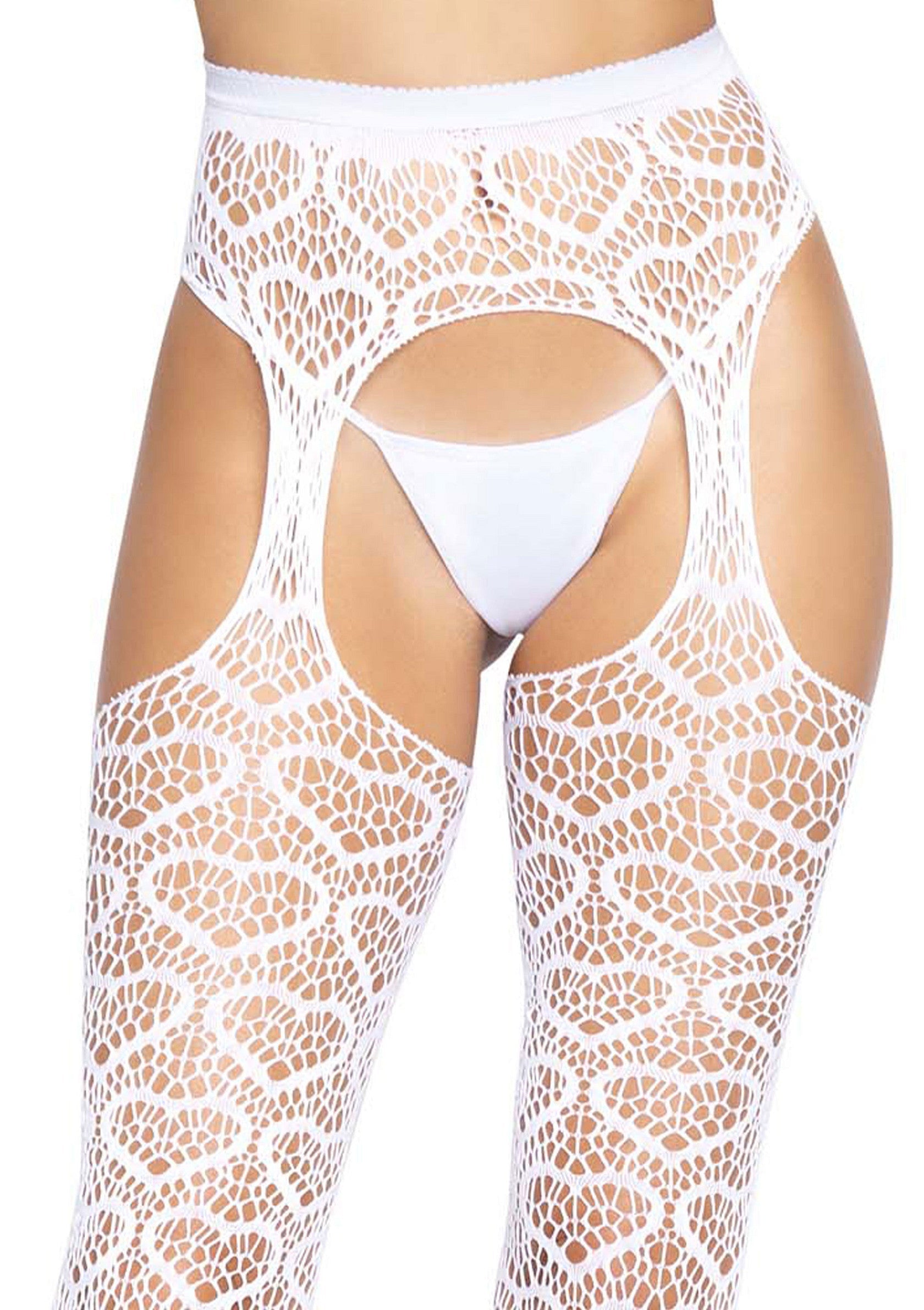Lingerie Leg Avenue Heart Net Suspender Hose