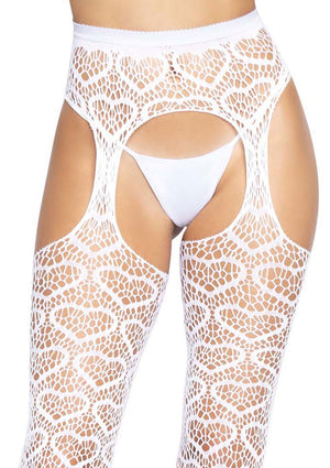 Lingerie Leg Avenue Heart Net Suspender Hose