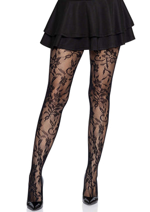 Lingerie Leg Avenue Seamless Floral Lace Pantyhose