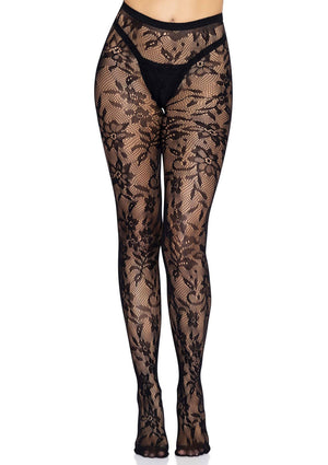 Lingerie Leg Avenue Seamless Floral Lace Pantyhose