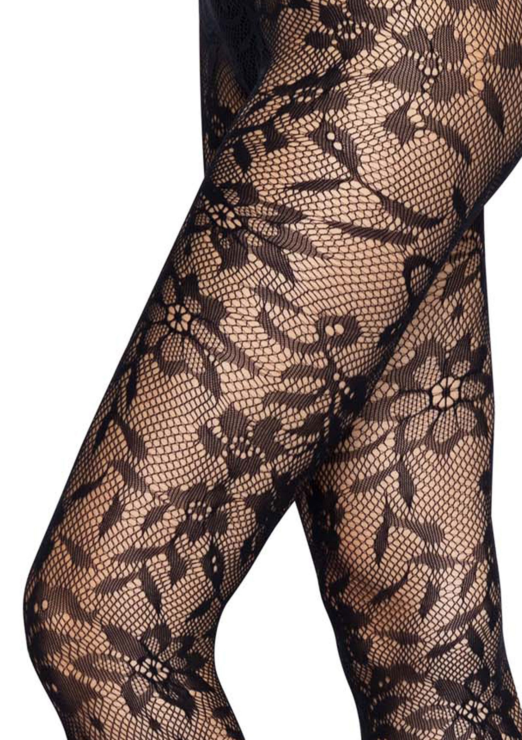 Lingerie Leg Avenue Seamless Floral Lace Pantyhose