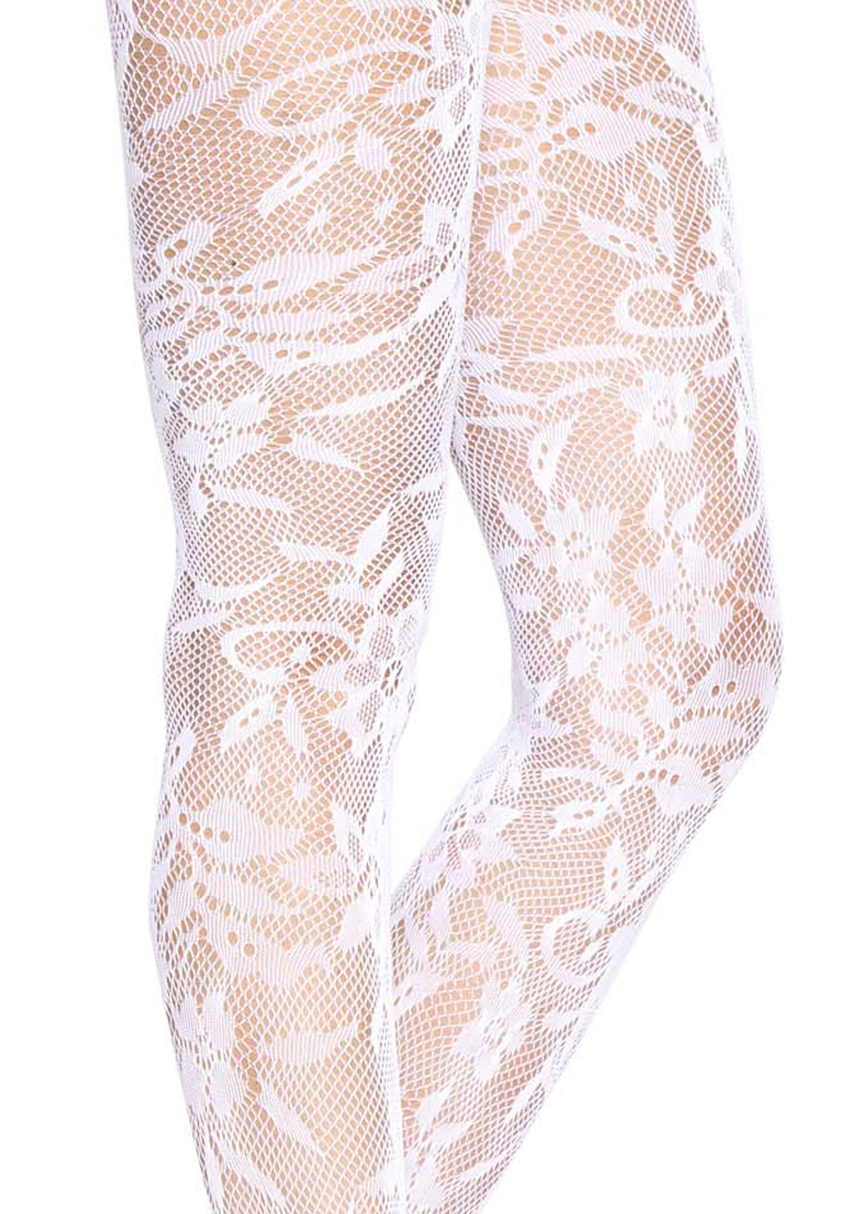 Lingerie Leg Avenue Seamless Floral Lace Pantyhose