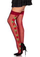 Lingerie Leg Avenue Spandex Thigh Highs with Roses