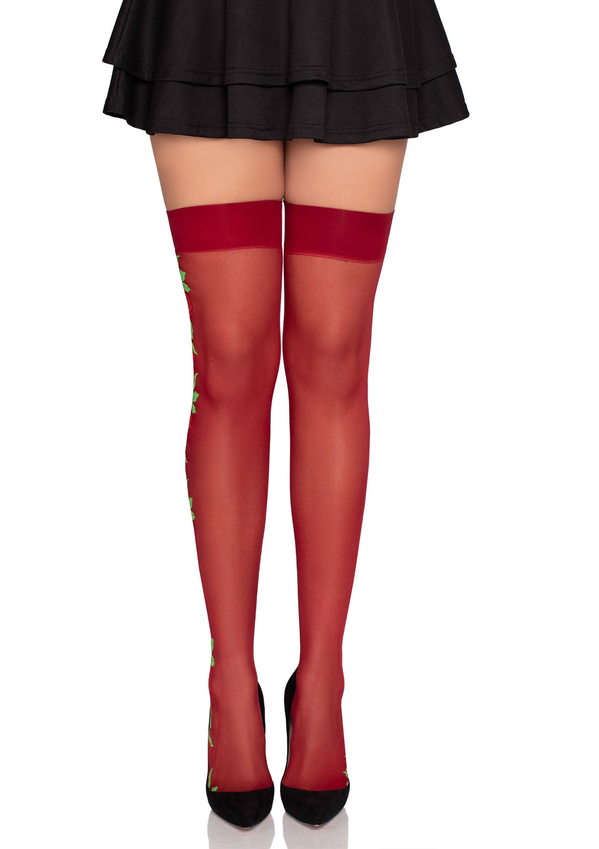 Lingerie Leg Avenue Spandex Thigh Highs with Roses