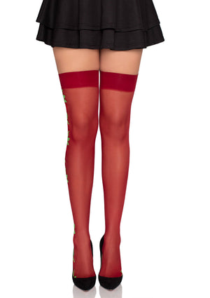 Lingerie Leg Avenue Spandex Thigh Highs with Roses