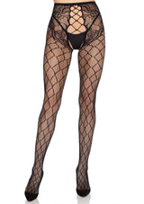 Lingerie Leg Avenue Net Tights with Crotchless Panty