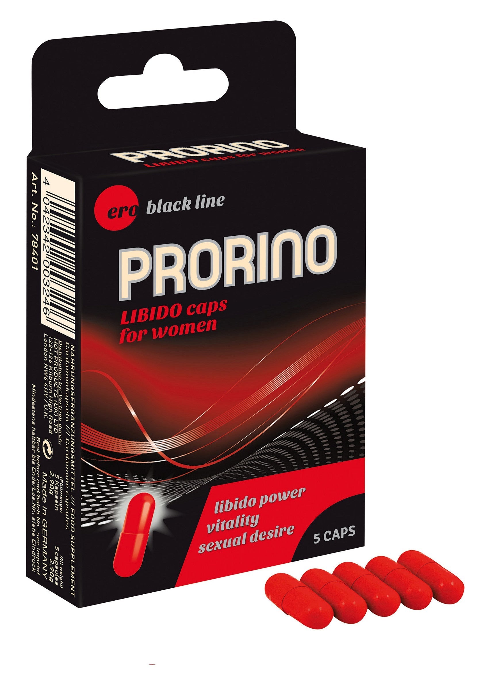 Stimulant intime HOT Prorino Libido Caps For Women 5 pcs