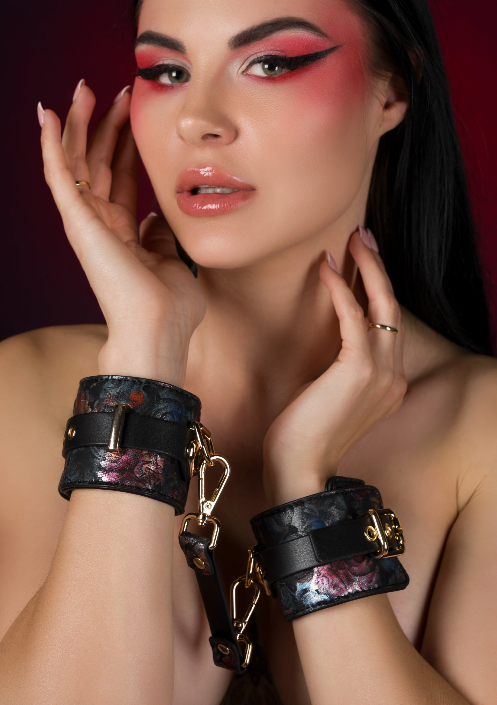 Accessoire BDSM Geisha Floral Jacquard Wrist Cuffs