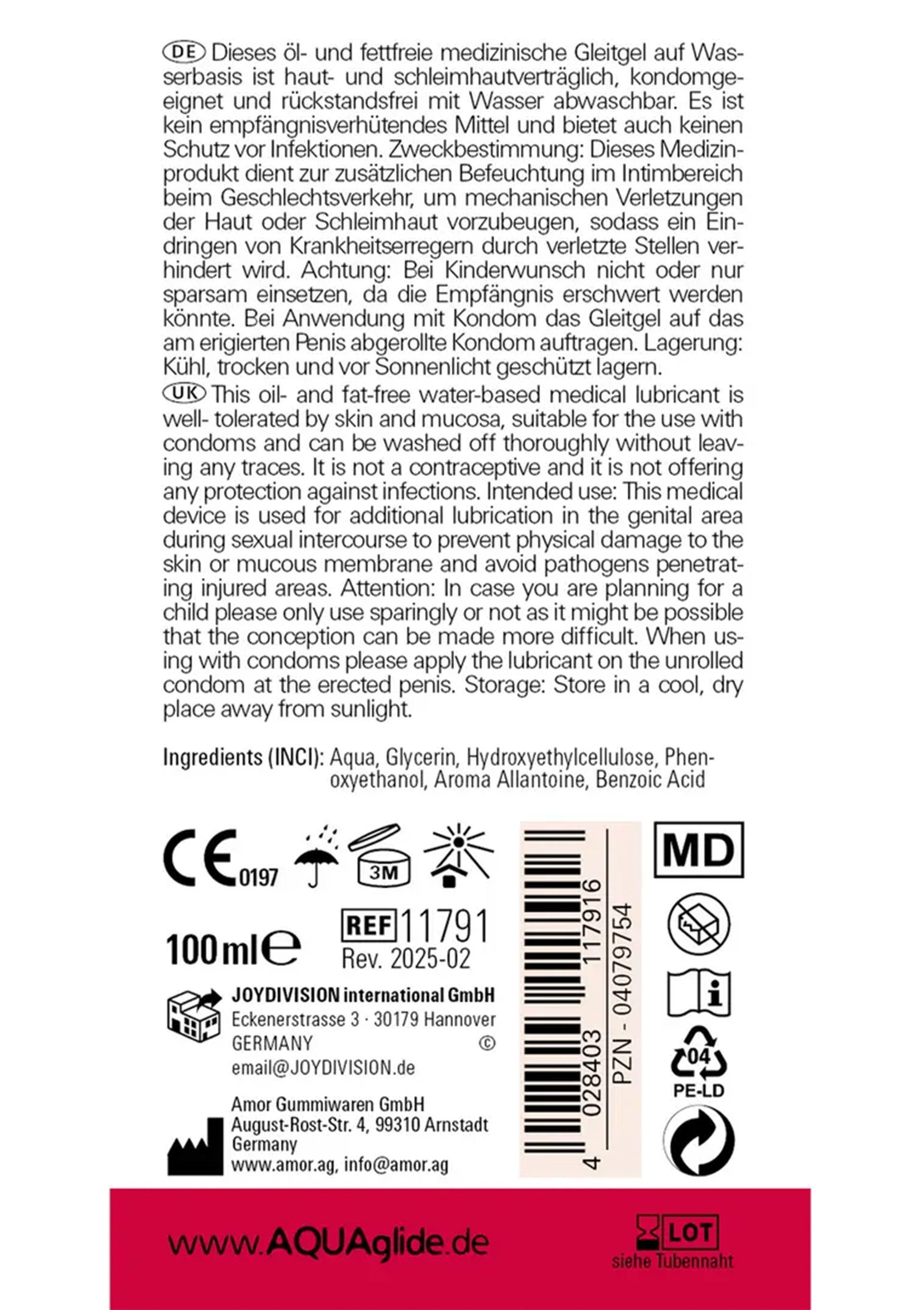 Lubrifiant Joy Division Aquaglide
