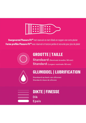 Préservatif Durex Pleasure Me 6 x 10