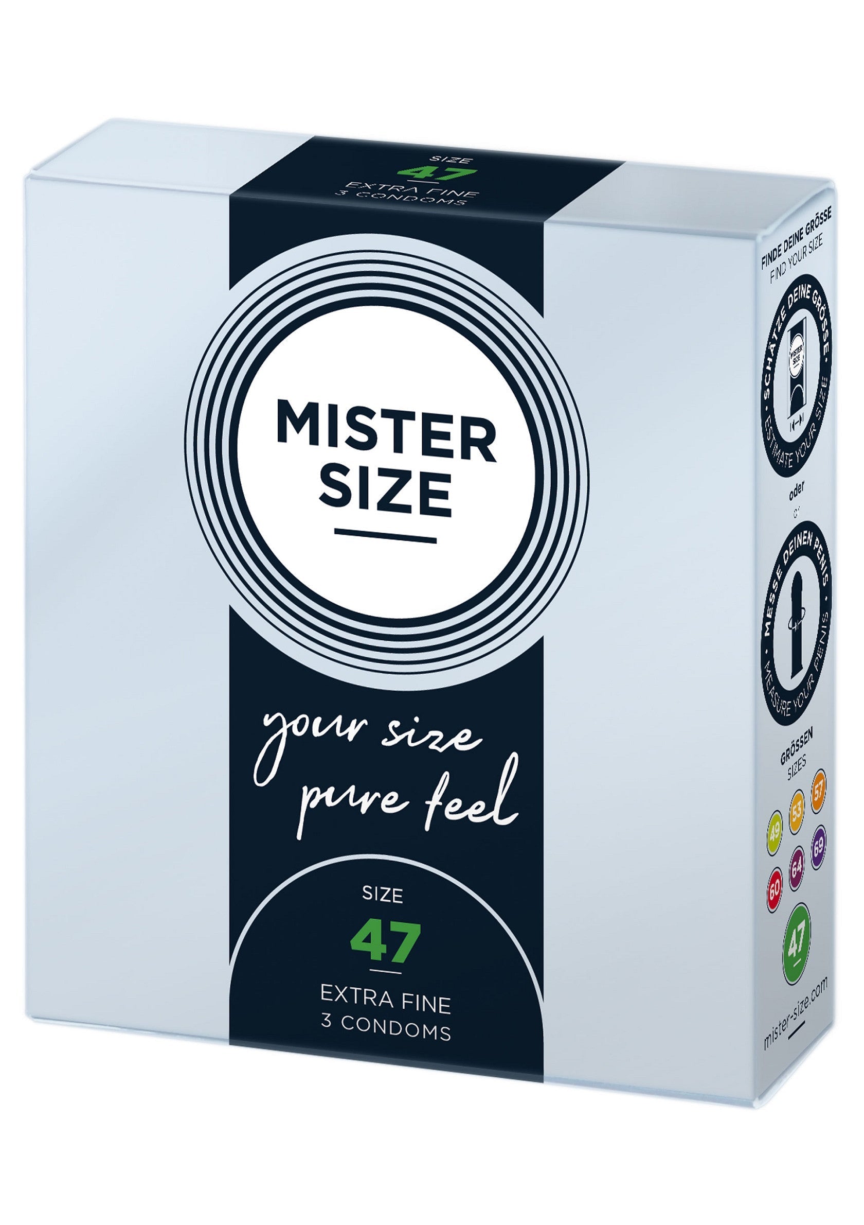 Préservatif MISTER SIZE 47mm Condoms 3 pcs