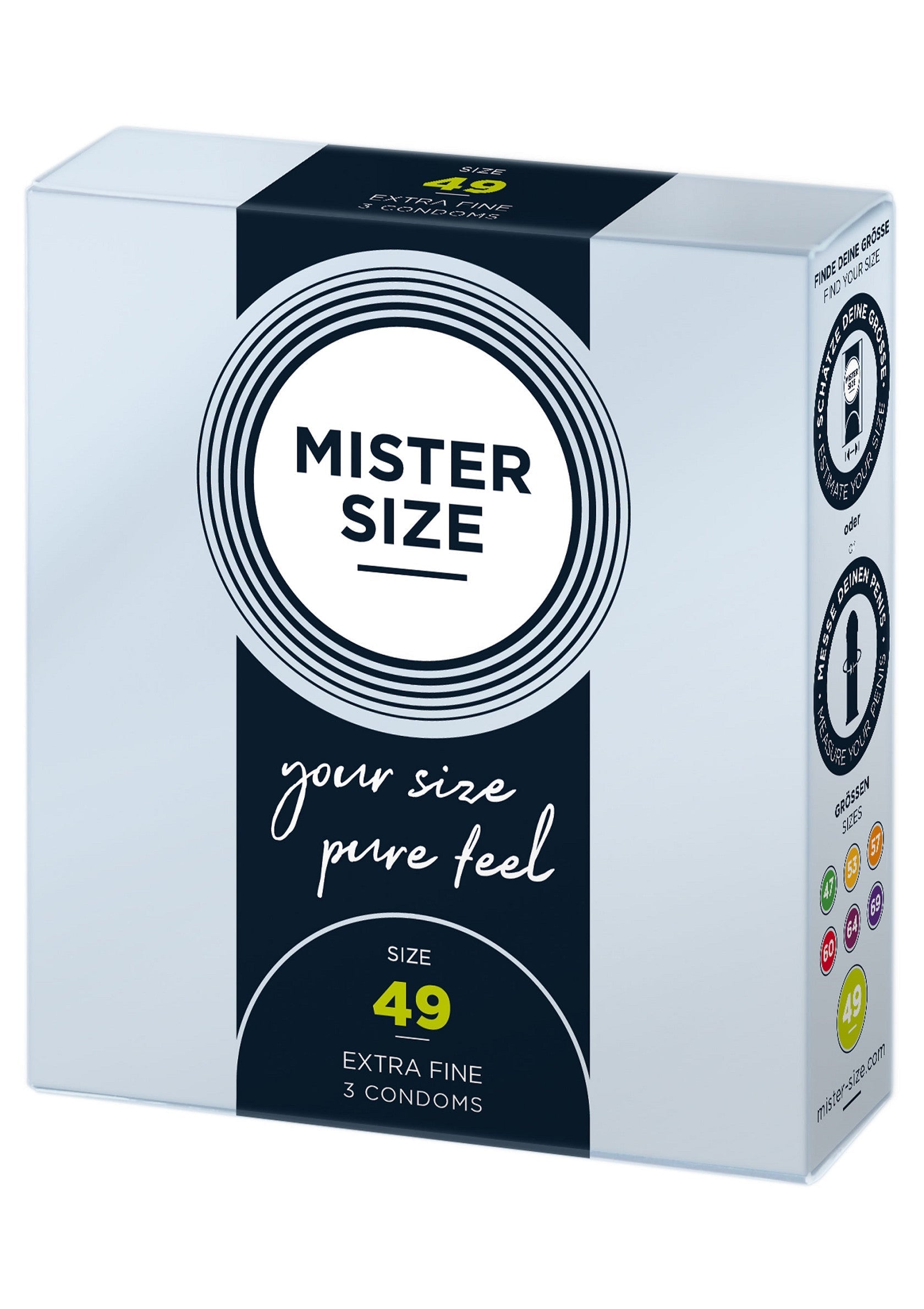 Préservatif MISTER SIZE 49mm Condoms 3pcs
