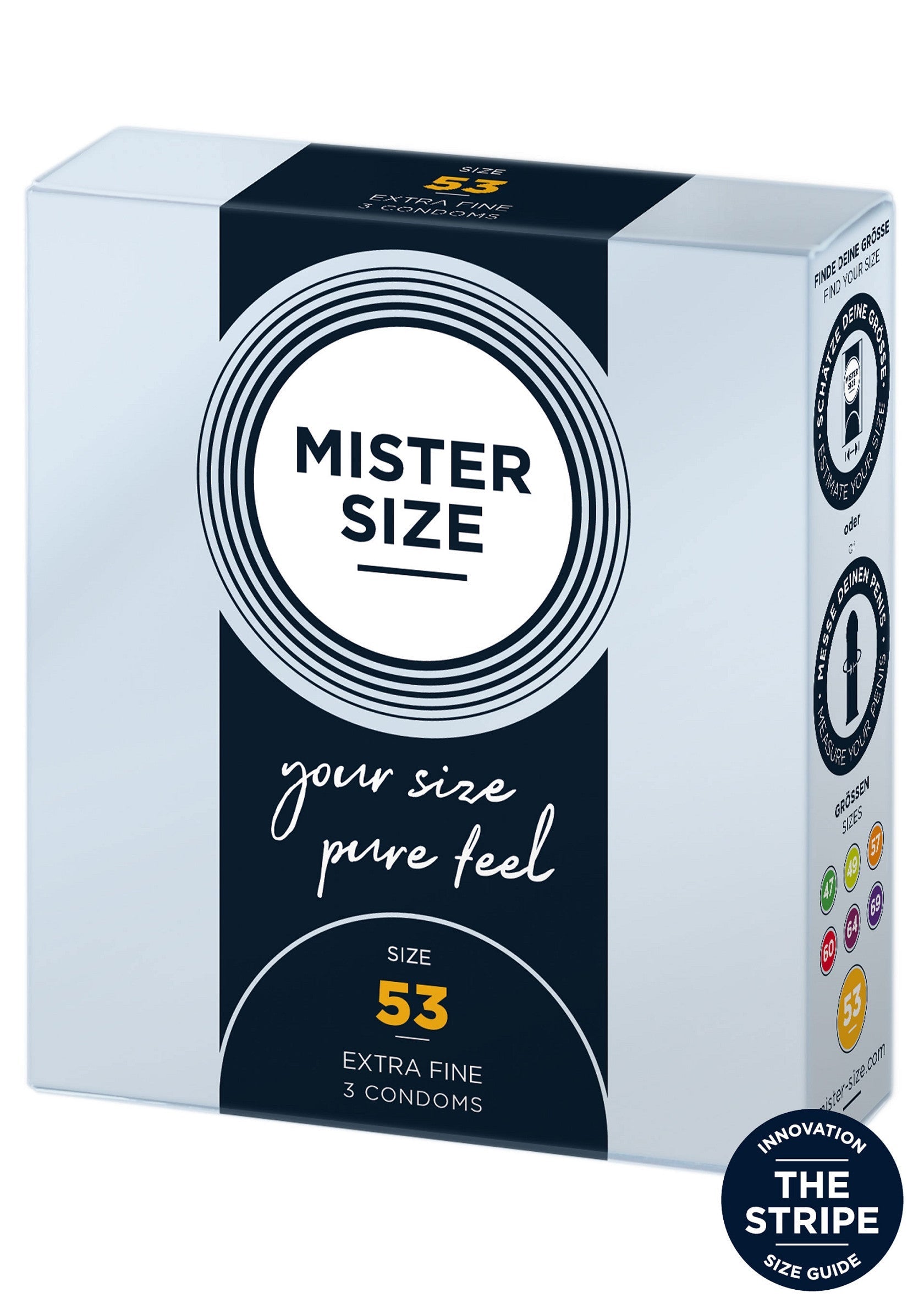 Préservatif MISTER SIZE 53mm Condoms 3pcs