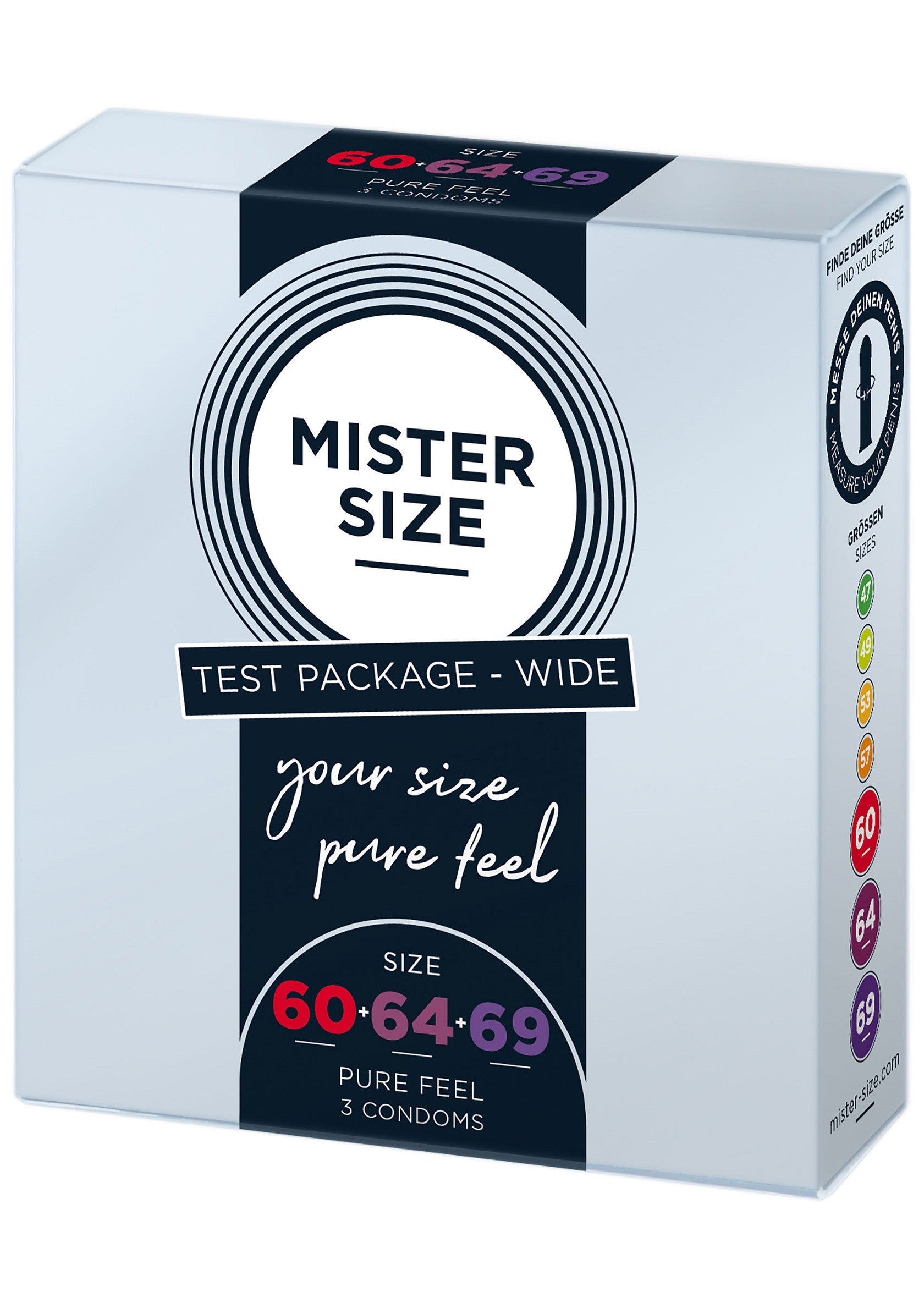 Préservatif MISTER SIZE 60-64-69mm 3-pack