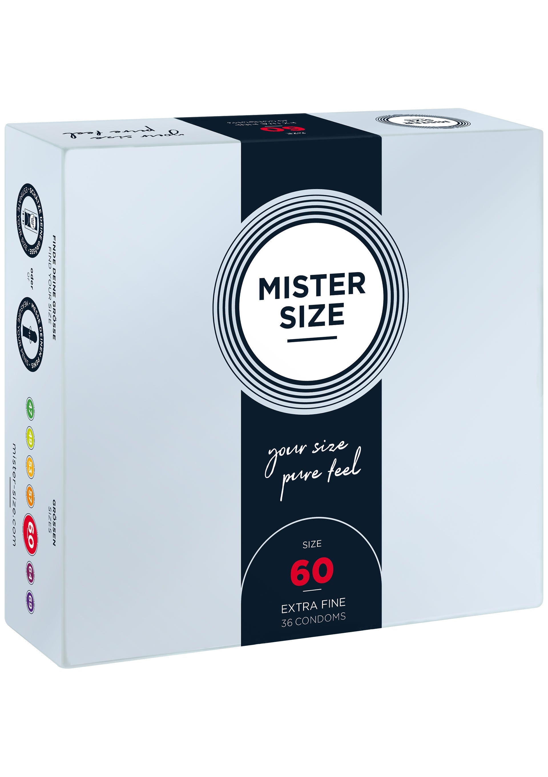 Préservatif MISTER SIZE 60mm Condoms 36pcs