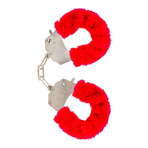 Menottes avec fourrure - Rouge