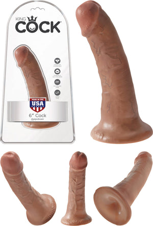Dildo réaliste King Cock RealDeal - 14 cm - Brun clair