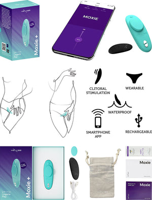 Stimulateur de clitoris vibrant et clipsable We-Vibe Moxie Plus - Turquoise